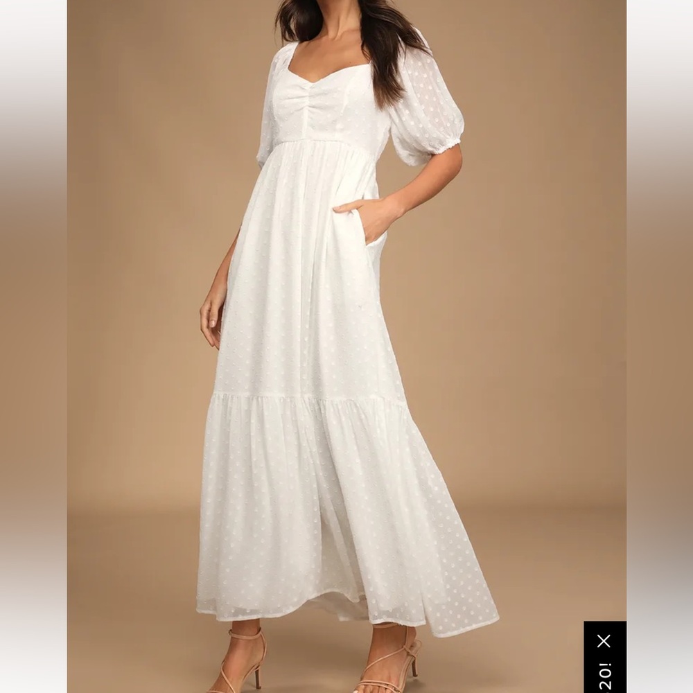 Lulus White Maxi Dress, Swiss dot
